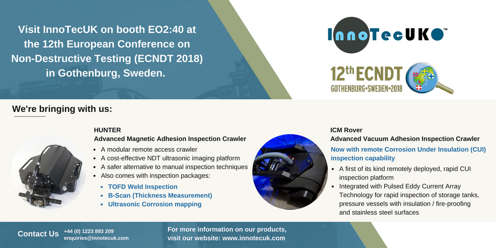 Pleased to confirm we will be attending and exhibiting at the 12th European Conference on Non-Destructive Testing (ECNDT 2018) in Sweden